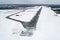 Airport Runway takeoff airplane flight travel sky clouds snow winter Siberia