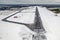 Airport Runway takeoff airplane flight travel sky clouds snow winter Siberia