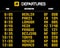 Airport scoreboard according to the mechanical schedule. Vector illustration