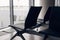 Airport Seating. Empty bench chairs in the departure hall