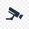 Airport Security Camera vector icon isolated on transparent back