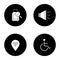 Airport service glyph icons set