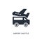 Airport shuttle icon. simple element illustration. isolated trendy filled airport shuttle icon on white background. can be used