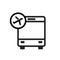 Airport shuttle outline icon