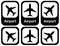 Airport signs set with aiplane, vector illustration