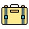 Airport suitcase icon color outline vector