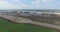 Airport and surrounding area. An aerial view of the airport hangers and surrounding area. High level aerial view of the