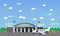 Airport terminal concept vector illustration. Design elements and banners in flat style. Travel