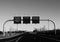 Airport Terminal signs, arrival, departure in Monochrome