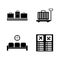 Airport Terminal. Simple Related Vector Icons