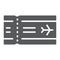 Airport ticket glyph icon, travel and tourism