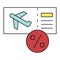 Airport ticket icon, Summer sale related vector