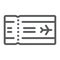 Airport ticket line icon, travel and tourism