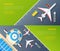 Airport Top View Horizontal Banners Set