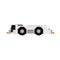 Airport tow truck vector flat side view. Evacuation transportation airplane service rescue