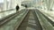 Airport Travelers On Moving Walkway Tilt Shift