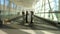 Airport Travelers Moving Walkway Tilt Shift