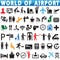 Airport and traveling vector icons.