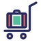 Airport trolley, baggage Vector icon which can easily modify or edit