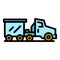 Airport truck icon color outline vector