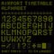 Airport vector timetable green alphabet.