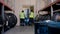 Airport workers in the warehouse. Airport workers loading freight onto a long haul Aircraft