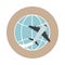 Airport world airplane travel transport terminal tourism or business block and flat style icon