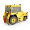 Airport Yellow Push Back Tractor on white. 3D illustration