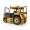 Airport Yellow Push Back Tractor on white. 3D illustration
