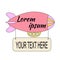 Airship blimp with your text. Retro zeppelin isolated
