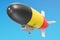 Airship or dirigible balloon with Belgian flag, 3D rendering