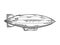 Airship dirigible engraving vector illustration