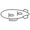 Airship thin line icon, Air transport and flying concept, Aerostat sign on white background, Dirigible icon in outline