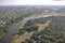 Airshot from Maun at the boarder of the Okavango-Delta in the Ka