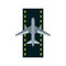 Airstrip with airplane icon, flat style