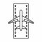 Airstrip with airplane icon, outline style