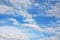 Airy skyscape of light blue sky with delicate white ethereal clouds