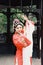 Aisa Chinese actress Peking Beijing Opera Costumes Pavilion garden China traditional role drama play dress dance perform ancient