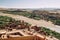 Ait Ben Haddou berber kasbah and palm tree oasis, Morocco