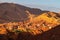 Ait Ibriren, Boumalne Dades, Morocco - November 24, 2022: View of a typical Moroccan village in the Atlas Mountains