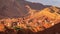 Ait Ibriren, Boumalne Dades, Morocco - November 24, 2022: View of a typical Moroccan village in the Atlas Mountains