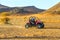 Ait Saoun, Morocco - February 23, 2016: Man on a quadbike