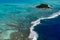 Aitutaki Polynesia Cook Island aerial view from airplane