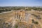 Aizonai antic city ruins with Zeus temple. Aizanoi ancient city in Cavdarhisar, Kutahya, Turkey.