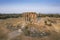 Aizonai antic city ruins with Zeus temple. Aizanoi ancient city in Cavdarhisar, Kutahya, Turkey.