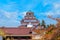 Aizu-Wakamatsu Castle and cherry blossom in Fukushima, Japan