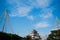 Aizu Wakamatsu Tsuruga Castle under winter blue sky. Fukushima - Japan