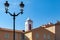 Ajaccio city view with street lamp and dome