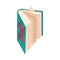 An ajar book is standing. Vector illustration on a white background.