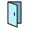 Ajar door icon color outline vector